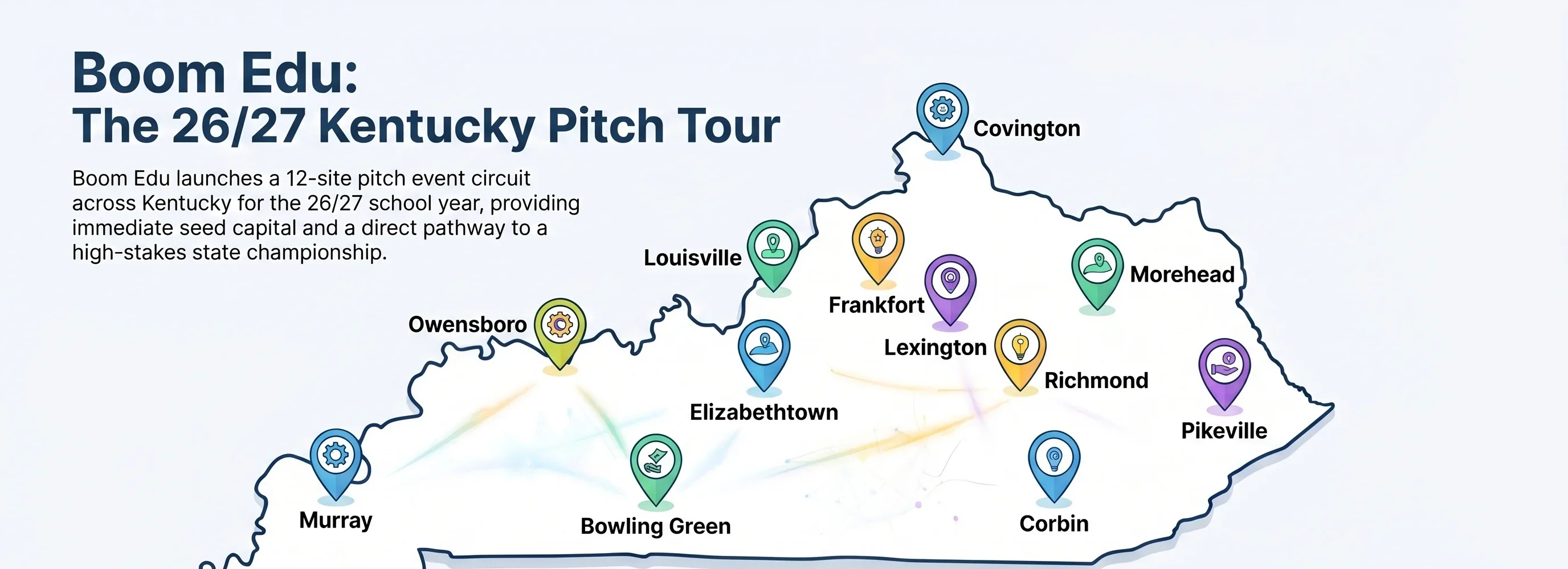 Boom Edu 26/27 Kentucky Pitch Tour — 12 regional locations